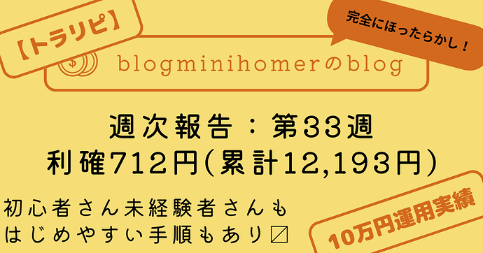 トラリピ10万運用：週次報告_20240812